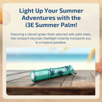 Olight I3E Summer Palm Green Keychain Flashlight with Palm Trees for Summer Adventures