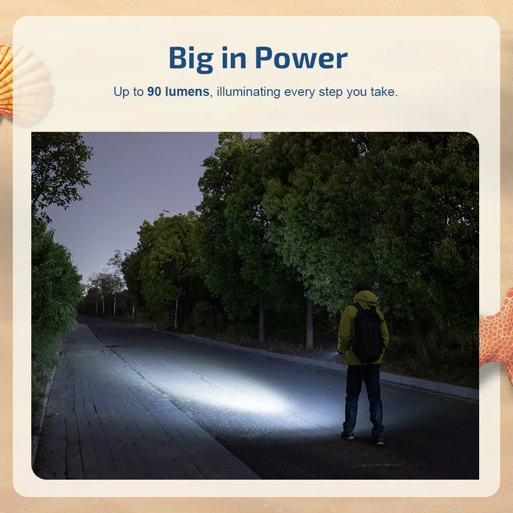 Olight I3E Flashlight illuminating dark path for safe nighttime walking and hiking