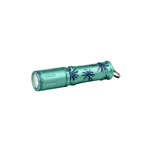 Olight I3E EOS mint green palm tree pattern keychain flashlight for everyday carry