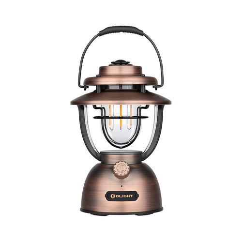 Olight Olantern Classic 2 Pro Bronze Front View with Edison Bulb and Handle for Camping and Home Lighting