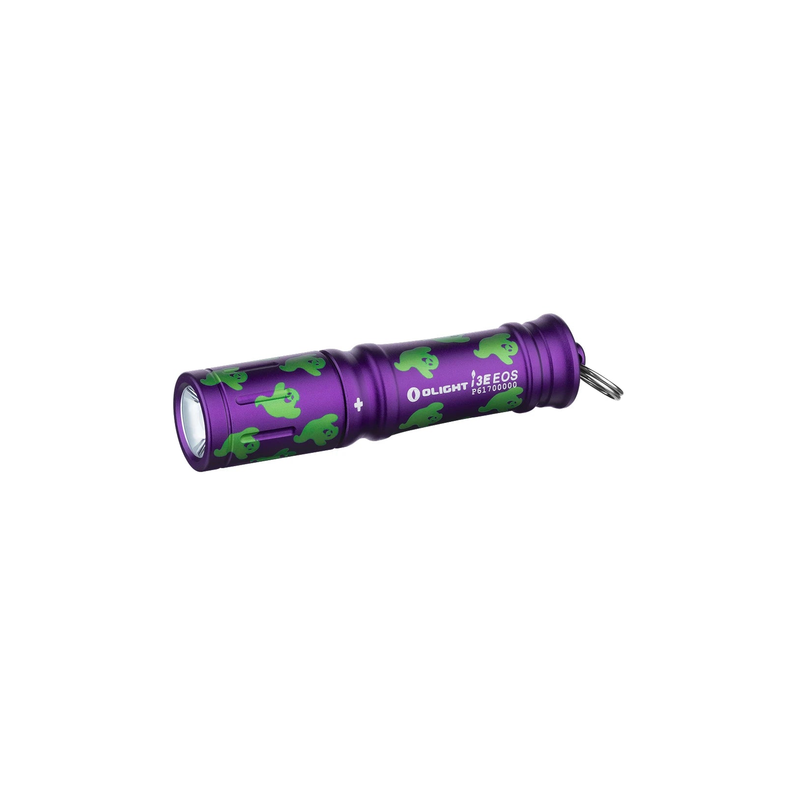 Olight Purple I3E EOS Keychain Flashlight with Green Ghost Pattern for Everyday Carry