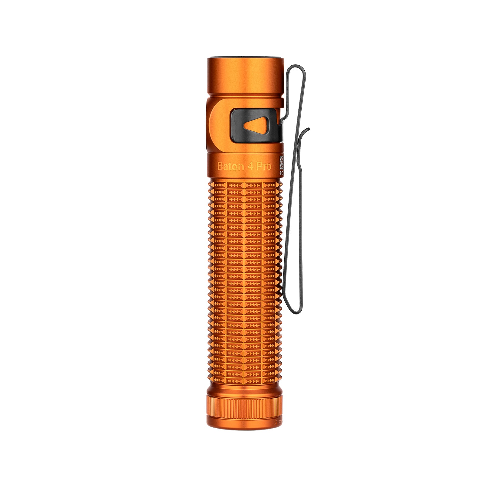 Olight Baton 4 Pro orange EDC flashlight with pocket clip