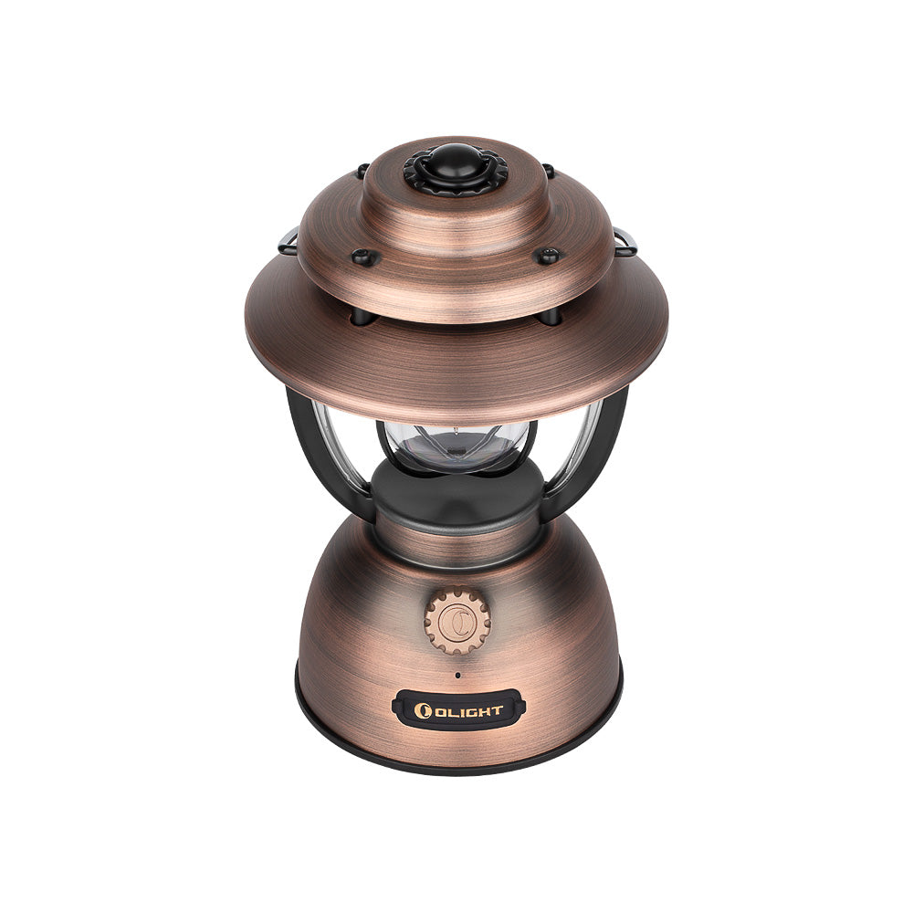 Olight Bronze Olantern Classic 2 Pro Front View with Adjustable Knob for Camping and Ambiance Lighting