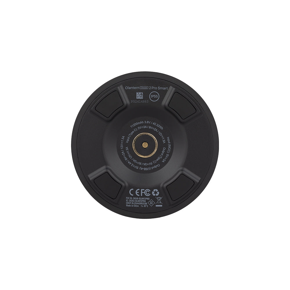 Olight Olantern Classic 2 Pro Smart Bottom View with Charging Ports and IP55 Rating for Outdoor Lighting