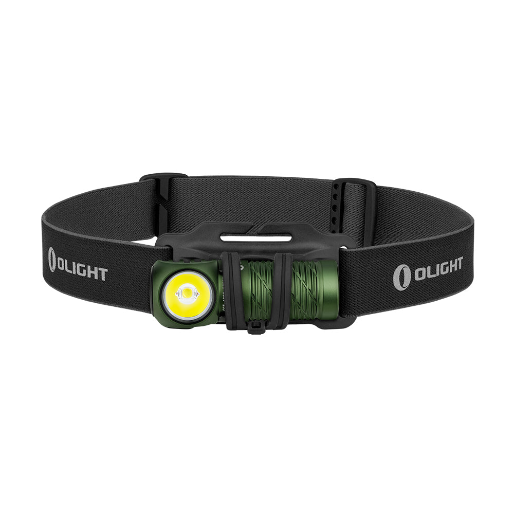 Olight Green PERUN 2 MINI Headlamp with LED Light and Black Strap for Hands-Free Lighting