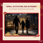 Olight I3E illuminating a family walking on a path at night, highlighting its powerful illumination in a compact design.