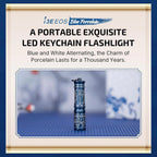 Olight Blue Porcelain I3E EOS Exquisite LED Keychain Flashlight with Blue and White Pattern for Everyday Carry