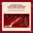 Olight Red I3E EOS Flashlight with Chinese New Year Patterns, emitting light for festive occasions.