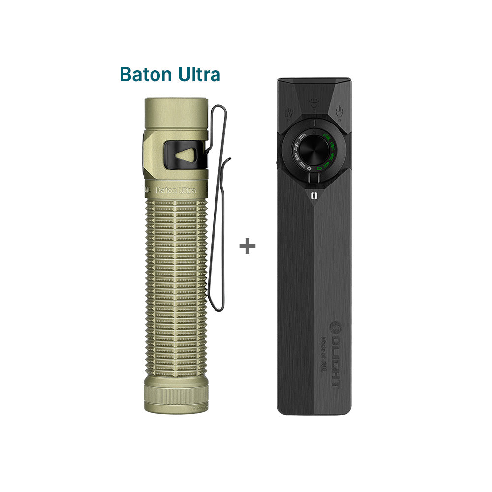 Olight Baton Ultra tactical flashlight, black Baton Ultra rechargeable flashlight, high lumen outdoor light