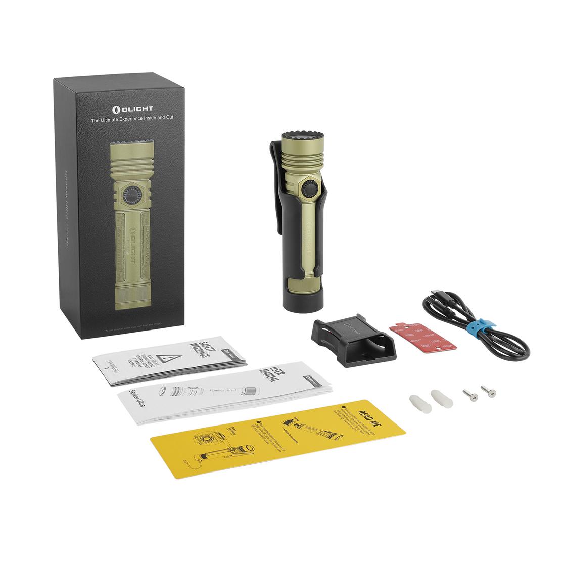 Olight Seeker Ultra full set with box, holster, charging cable and manuals