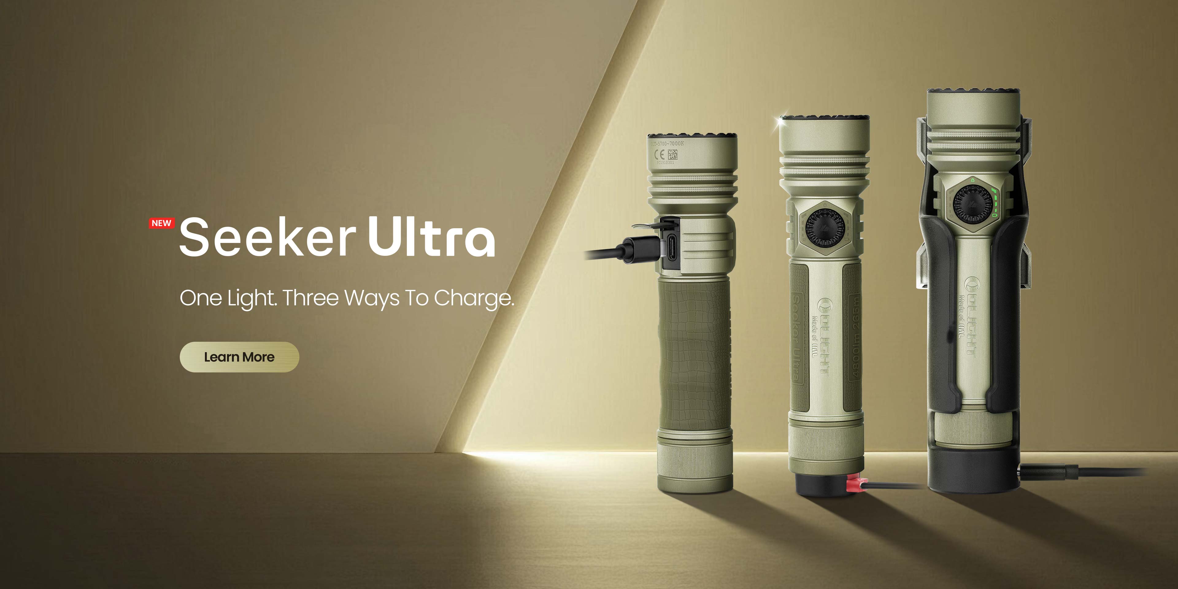 Olight Seeker Ultra 4800 lumen high power flashlight homepage banner